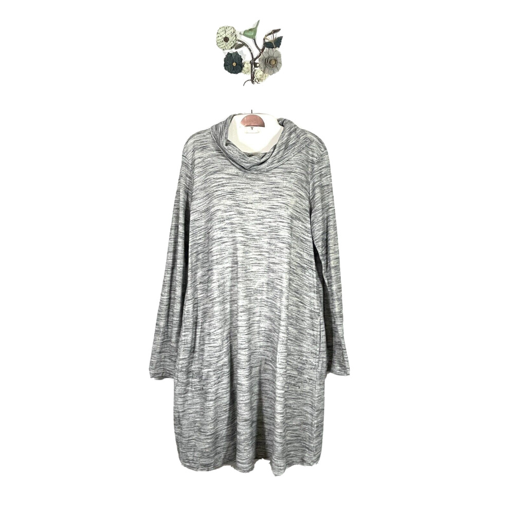 J. Jill Pure Jill Womens Gray Cotton Terry Sweater Dress Size Small Pockets